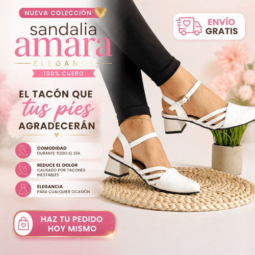 SANDALIA AMARA ELEGANCE 100% CUERO